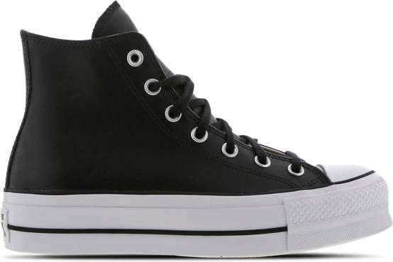Converse Chuck Taylor All Star Platform Leather High Top Sneakers , Zwart,  Dames - Mooisneakers.be