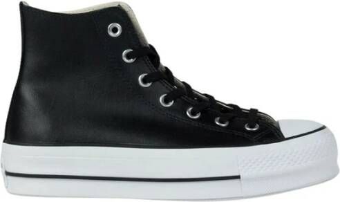 Converse Chuck Taylor All Star Platform Leather High Top Sneakers , Zwart,  Dames - Mooisneakers.be