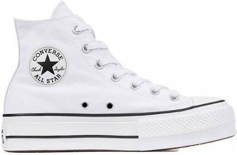 Converse Chuck Taylor All Star Platform Leather High Top Sneakers , Zwart,  Dames - Mooisneakers.be