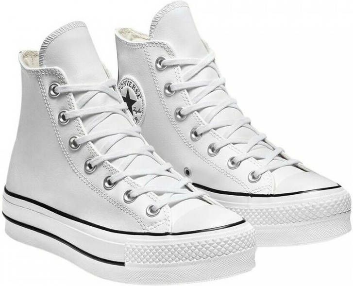 Converse Chuck Taylor All Star Platform Leather High Top Sneakers , Zwart,  Dames - Mooisneakers.be